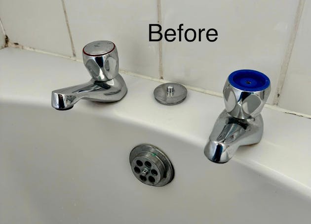 Before my lever tap upgrade on basin taps - Little Plumbing Jobs