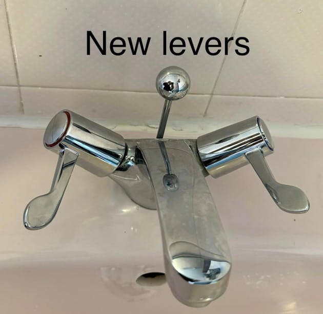 After my lever tap upgrade on a monoblock basin tap - Little Plumbing Jobs